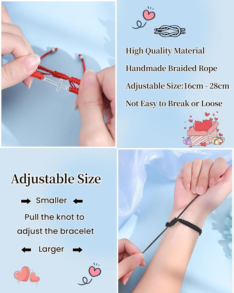 VU100 Matching Bracelets for Couples Bracelets Gifts for Girlfriend Boyfriend Long Distance Relationship Gifts Matching Bracelets Present for Birthday Christmas Anniversary - Image 5